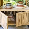 HESPERIDE - Module de cuisine d'été Lodgia 2 portes 50x87cm bois d'acacia - vignette
