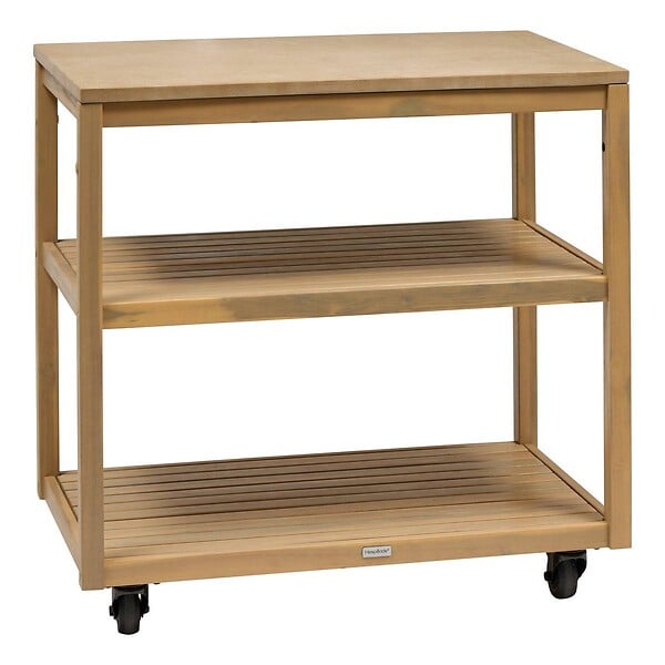 HESPERIDE - Module de cuisine d'été Lodgia 2 etagères bois d'acacia - large