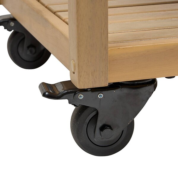 HESPERIDE - Module de cuisine d'été Lodgia 2 etagères bois d'acacia - large