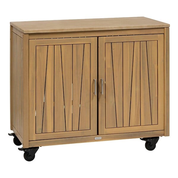 HESPERIDE - Module de cuisine d'été Lodgia 2 portes 50x100cm bois d'acacia - large