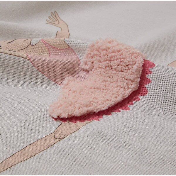 ATMOSPHERA - Rideau Tufy 260x140cm Blanc Imprimé Ballerines Roses - large