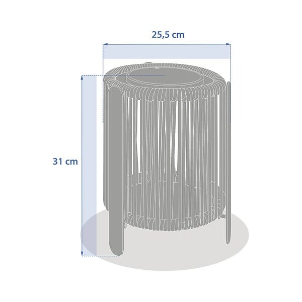 HESPERIDE - Lampe Liny solaire vert laurier H22cm - large