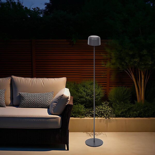 HESPERIDE - Lampadaire Bolty solaire gris graphite H120cm - large