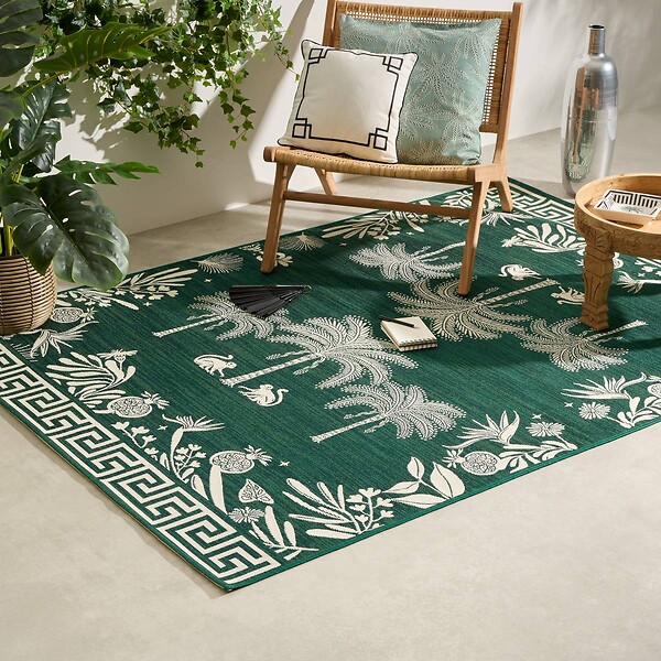 ATMOSPHERA - Tapis d'extérieur The palm resort 160x230cm vert foncé - large