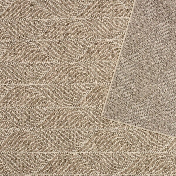 ATMOSPHERA - Tapis d'extérieur Curtis 300x200cm motif feuille beige - large