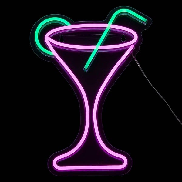 ATMOSPHERA - Néon LED Cocktail 24,8x34,7cm - large