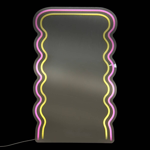 ATMOSPHERA - Néon LED Miroir Wavy 60x38cm - large