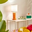 ATMOSPHERA - Lampe Vinas orange H33cm - vignette