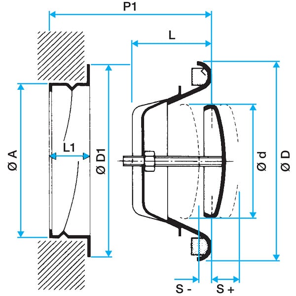 ALDES - Série SR 135 - SR 143 - SR 145 - SR 149 - acier ou plastique - SR143 - Ø125 - large