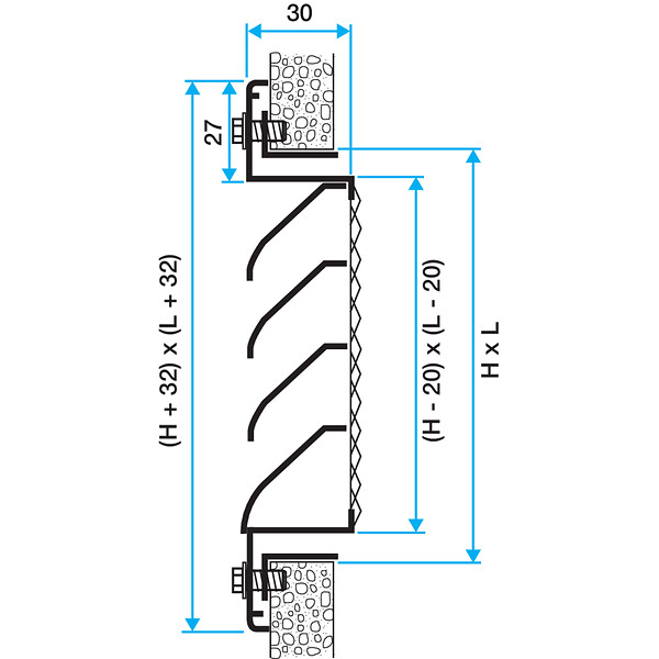 ALDES - Grille AWA 251 - aluminium - Grille AWA 251 - aluminium. H 400 x L 400 - large