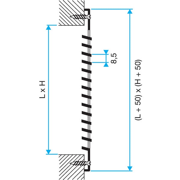 ALDES - Grilles embouties SR 377 - SR 378 - acier - Grille SR 377 - 500 x 500 - large