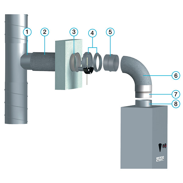 ALDES - Bouche autoréglable gaz BAZ Pilot 45/105 m³/h D 125 mm - ALDES - 11018202 - large