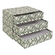 5 FIVE SIMPLY SMART - Tour rangement 3 tiroirs Florea motif fleuri vert laurier - vignette