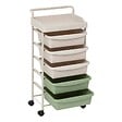 5 FIVE SIMPLY SMART - Tour rangement 5 tiroirs Deskolor avec roues beige et vert - vignette