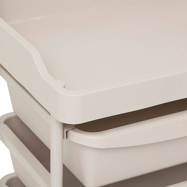5 FIVE SIMPLY SMART - Tour rangement 5 tiroirs Deskolor avec roues beige et vert - large