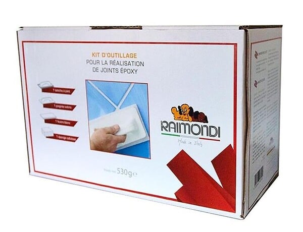 RAIMONDI - Kit de jointoiement époxy - 1 taloche à joint "Verdina" + - 1 poignée velcro + 1 feutre blanc peu abrasif + 1 éponge en cellulose - RAIMONDI - large