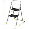 INTEC - Escabeau 2 marches pliable Charge 150kg Marche-pied Pliable Pieds anti-dérapants Bricolage Maison Chantier INTEC - vignette
