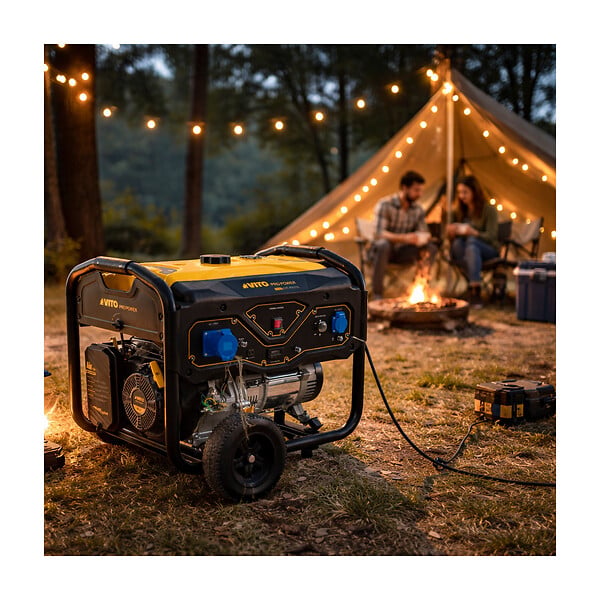 VITO - Groupe électrogène 5.5kVA 15CV Monophasé Démarrage manuel AVR, Réservoir 25L, Générateur électrique Maison Chantier VITO - large