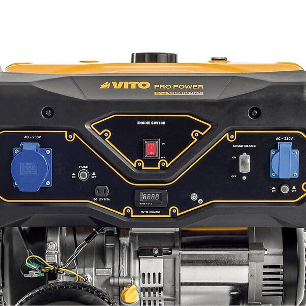 VITO - Groupe électrogène 5.5kVA 15CV Monophasé Démarrage manuel AVR, Réservoir 25L, Générateur électrique Maison Chantier VITO - large