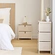 5 FIVE SIMPLY SMART - Chevet Tissa 2 tiroirs beige - vignette