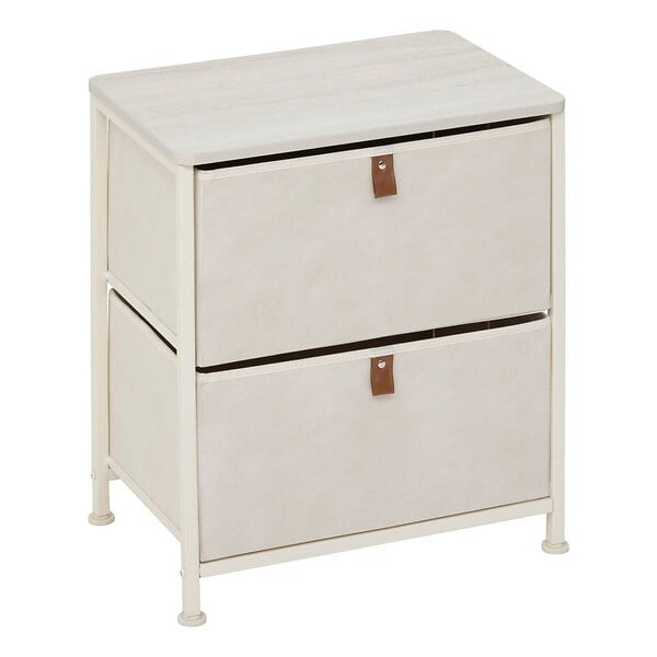 5 FIVE SIMPLY SMART - Chevet Tissa 2 tiroirs beige - large