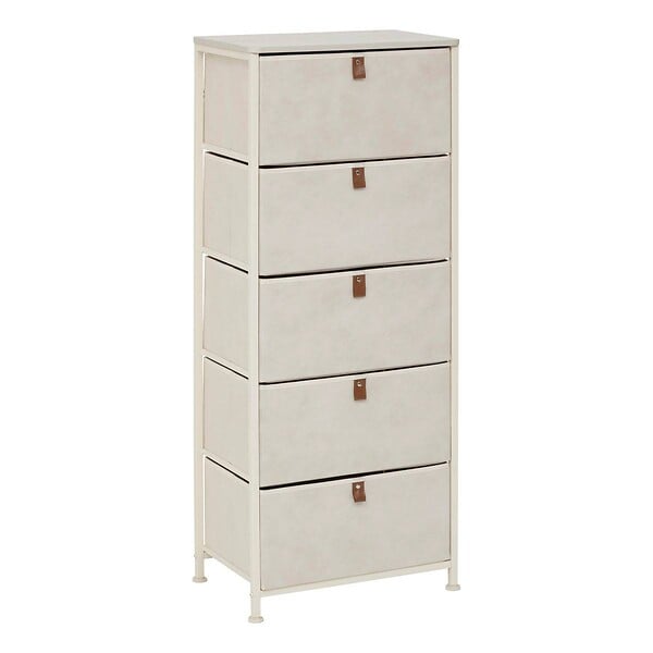 5 FIVE SIMPLY SMART - Rangement haut Tissa beige 5 tiroirs - large