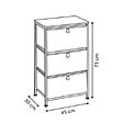 5 FIVE SIMPLY SMART - Rangement Tissa beige 3 tiroirs - vignette