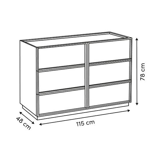 5 FIVE SIMPLY SMART - Commode Framy 6 tirois bois foncé - large