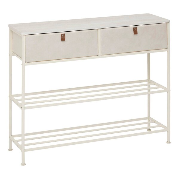 5 FIVE SIMPLY SMART - Console 2 tiroirs Tissa avec range-chaussure beige - large