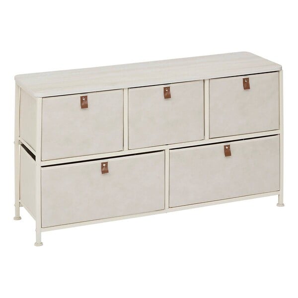 5 FIVE SIMPLY SMART - Commode basse Tissa beige 5 tiroirs - large