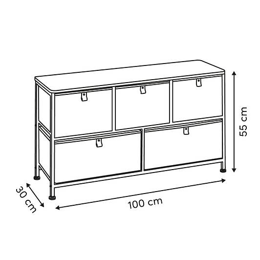 5 FIVE SIMPLY SMART - Commode basse Tissa beige 5 tiroirs - large