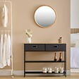 5 FIVE SIMPLY SMART - Console 2 tiroirs Tissa avec range-chaussure gris foncé - vignette