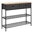 5 FIVE SIMPLY SMART - Console 2 tiroirs Tissa avec range-chaussure gris foncé - vignette