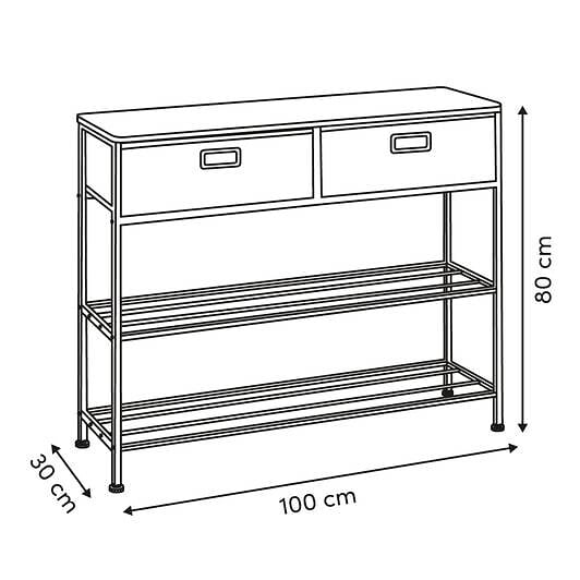 5 FIVE SIMPLY SMART - Console 2 tiroirs Tissa avec range-chaussure gris foncé - large