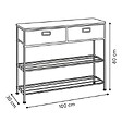 5 FIVE SIMPLY SMART - Console 2 tiroirs Tissa avec range-chaussure gris foncé - vignette