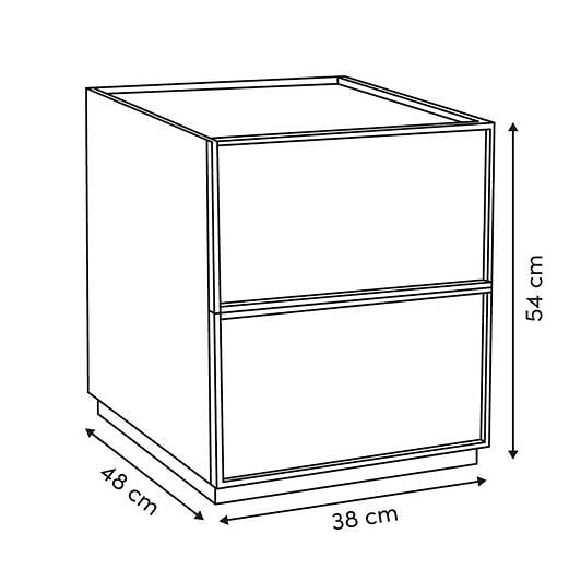5 FIVE SIMPLY SMART - Table de chevet Framy 2 tiroirs en bois - large