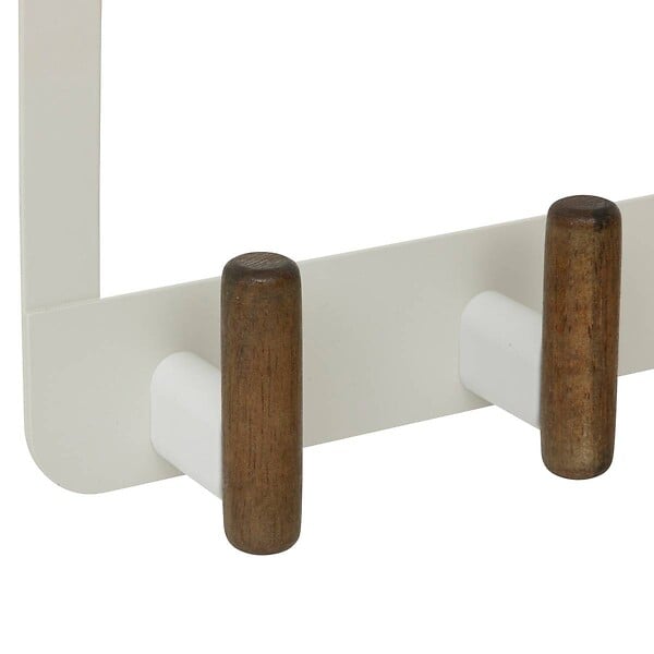 5 FIVE SIMPLY SMART - Patère accroche-porte 4 crochets Cassie beige et bois - large