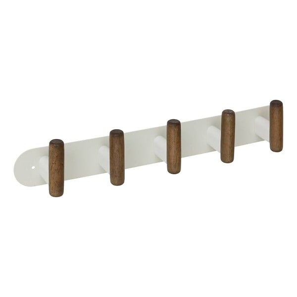 5 FIVE SIMPLY SMART - Patère murale 5 crochets Cassie beige et bois - large