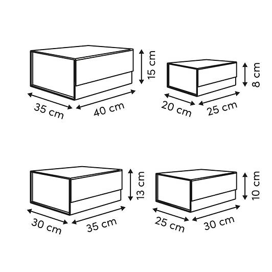 5 FIVE SIMPLY SMART - Lot de 4 boîtes de rangement 25/30/35/40cm MAGNETBOX - large