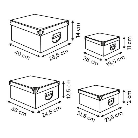 5 FIVE SIMPLY SMART - 4 boîtes Box' L28/31,5/36/40cm - large