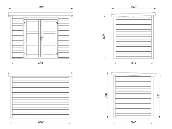WHITE WOOD - Abri de jardin Olivia 1 en bois naturel ép.19mm - White Wood - 6m² - large