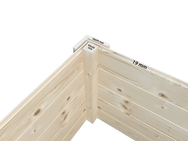 WHITE WOOD - Abri de jardin Olivia 1 en bois naturel ép.19mm - White Wood - 6m² - large