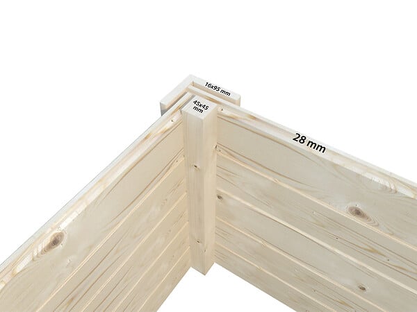 WHITE WOOD - Abri de jardin Lya 1 en bois naturel ép.28 mm - White Wood - 8.8m² - large