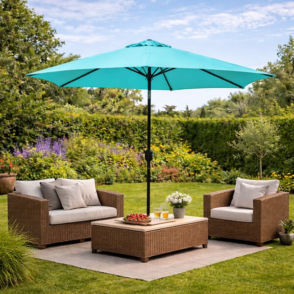 CONCEPT USINE - Parasol  bleu  rond 25 x 25 m COME - large