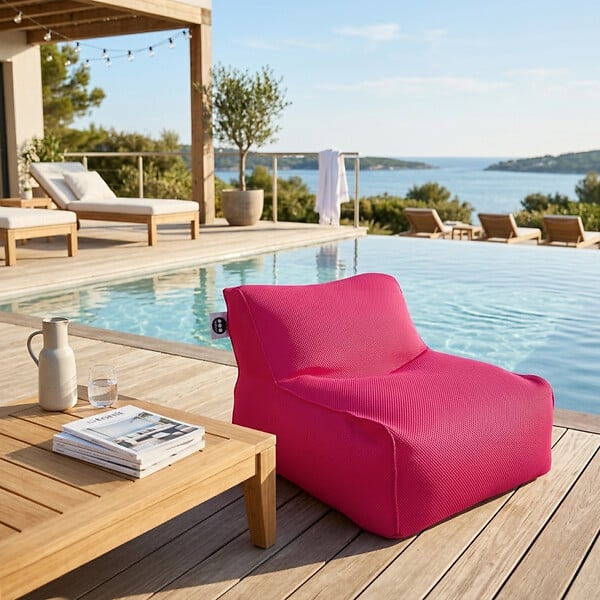 SOO  SANTAI - Fauteuil piscine XL flottant 100 × 90 × 70 cm intérieur / extérieur sans polystyrène – Rose (DC10090-3) - large
