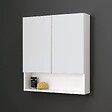 KIAMAMI VALENTINA - Miroir De Rangement Blanc Avec Deux Portes Et Un Compartiment Ouvert 62Cm - vignette
