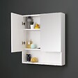 KIAMAMI VALENTINA - Miroir De Rangement Blanc Avec Deux Portes Et Un Compartiment Ouvert 62Cm - vignette