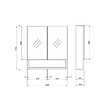 KIAMAMI VALENTINA - Miroir De Rangement Blanc Avec Deux Portes Et Un Compartiment Ouvert 62Cm - vignette