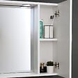 KIAMAMI VALENTINA - Miroir De Salle De Bain Blanc De 58 Cm, Armoire Murale Avec Porte En Aluminium Et Spots À Led - vignette