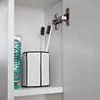 KIAMAMI VALENTINA - Miroir De Salle De Bain Blanc De 58 Cm, Armoire Murale Avec Porte En Aluminium Et Spots À Led - vignette